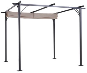 Gazebo  com telhado retrátil Pergola para jardim com terraço ou pátio Gazebo com Tecido de Poliéster Resistente à Água e UV 3x3m