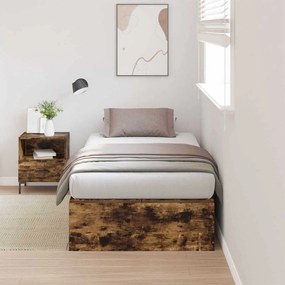 Cama de Armazenamento vidaXL Carvalho Fumado 90x190 cm