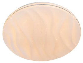 Luminária de teto branco 38 cm incl. LED com controle remoto - Damla Moderno