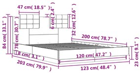 Estrutura cama c/ cabeceira 120x200 cm derivados madeira branco