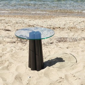 Mesa de Centro Thales – Transparente Preto – 50x50x50 cm
