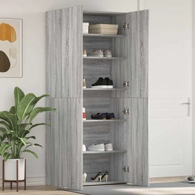 vidaXL Cabide de Sapatos Cinza Sonoma 80x35,5x180 cm Madeira Engineered