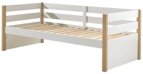 Cama infantil MARGRIT (90 x 200 cm) + Estrado Natural / Branca