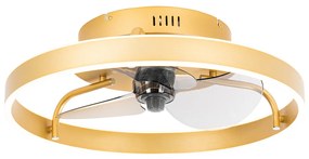 Ventilador de teto latão 50cm incl. LED regulável com controle remoto - Maddy Moderno