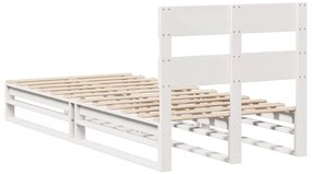 Cama sem colchão 75x190 cm madeira de pinho maciça branco