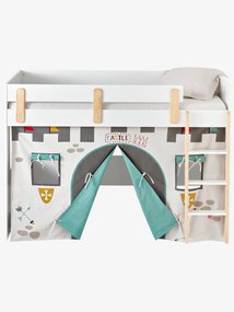 Tenda de cama Grande Cavaleiro cinzento claro liso com motivo
