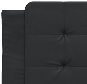 Estrutura cama c/ cabeceira 90x200 cm couro artificial preto