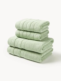 Conjunto de toalhas com borda às riscas Luxe, vários tamanhos