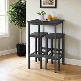 Mesa de bar, mesa de cozinha, mesa alta (BANCOS NÃO INCLUIDOS) 60 x 60 x 92 cm preto