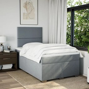 Cama com molas/colchão 120x200 cm tecido cinza-claro