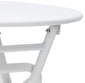 Mesa de Jardim Dobrável Branca Ø50x72 cm Aço