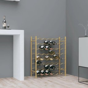 340909 vidaXL Garrafeira para 48 garrafas metal dourado