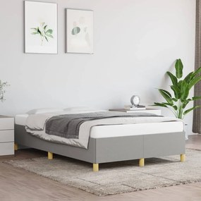 Estrutura de cama sem colchão 120x200 cm tecido cinzento-claro
