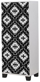 Móvel de Calçado Filinta – Branco/Preto – 50x127x38 cm