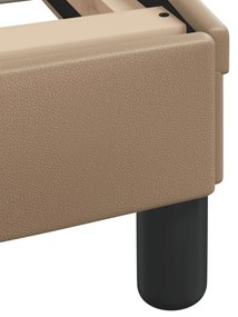 Estrutura cama cabeceira 200x200 cm couro artificial cappuccino