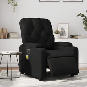 vidaXL Poltrona massagens reclinável elétrica couro artificial preto
