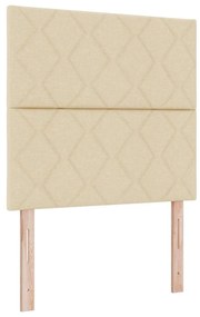 Cama Box Spring vidaXL com Colchão e LED Creme 90x200 cm Tecido