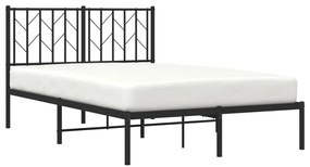 Estrutura de cama com cabeceira 120x190 cm metal preto