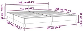 Estrutura de cama sem colchão 160x200 cm veludo cinzento-escuro