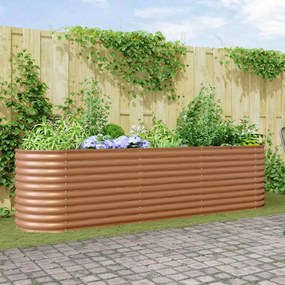 vidaXL Cama de Jardim Elevada em Madeira Marrom 320x80x81 cm - Aço