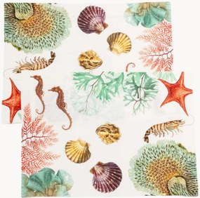 Individuais de mesa em linho Ocean Animals, conjunto de 2