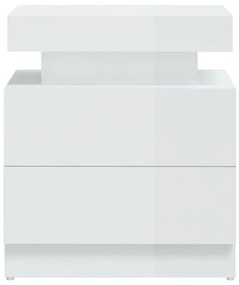 Mesa de cabeceira 45x35x52 cm aglomerado branco brilhante