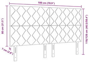 Cabeceira Design de Blocos de Diamante Castanho 180 cm Tecido