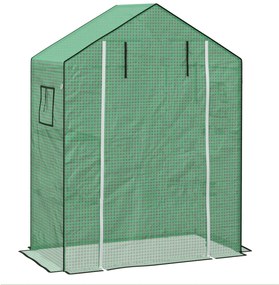 Cobertura de Substituição para Estufa 140x73x190 cm com Janela, Porta com Fecho Éclair, Anti-UV, Proteção de Plantas, Verde