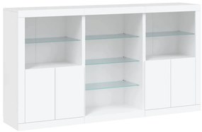 Aparador com luzes LED 181,5x37x100 cm branco