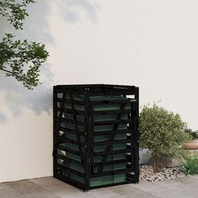 vidaXL Abrigo para caixote do lixo 84x90x128,5 cm pinho maciço preto
