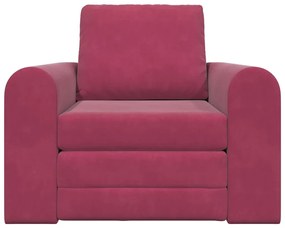 Sofá Cama 2 em 1 Vinho 98x71x83 cm Veludo