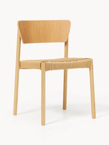Wooden Chairs Danny with Rattan Seat, Set of 2