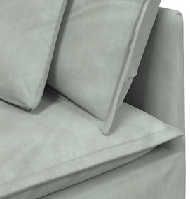 Sofá modular com almofadas veludo cinzento-claro