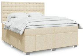 Cama com molas/colchão 200x200 cm tecido cor creme