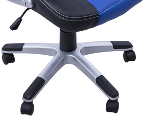 HomCom Cadeira giratória de escritório executivo preto azul e branco
