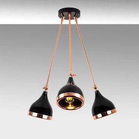 Candeeiro de Teto Yildo – Preto Cobre – 60 cm x 63 cm
