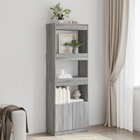 vidaXL Armário alto 63x33x180 cm derivados de madeira cinzento sonoma