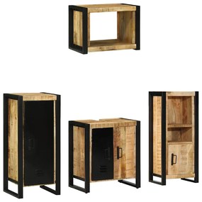 vidaXL Conjunto de Móveis para Banheiro 4 pcs Madeira de manga maciça