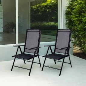 Conjunto de 2 cadeiras de jardim Bern, 65 x 55 x 110 cm preto/antracite