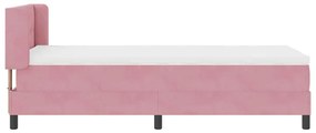 Cama Box Spring vidaXL com Colchão Rosa 80x200 cm Veludo