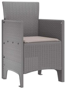 Cadeiras de Jardim com Almofadas 4 pcs Cinzento-claro