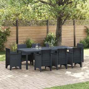 Mesa de Jardim vidaXL Antracite 250x100x73 cm Poly Rattan