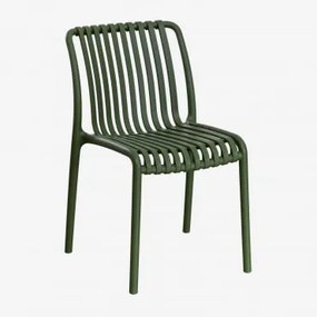 Pacote De 4 Cadeiras De Jardim Empilháveis De Polipropileno Wendell Verde Pesto - Sklum