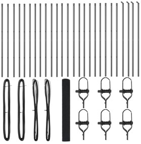 Cerca de Fio Soldado com 13 Postes Cinza 1x50 m Aço