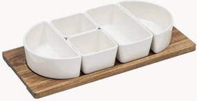 Taças para aperitivos de porcelana com tabuleiro, conjunto de 4