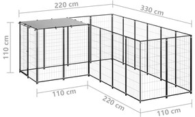 Canil 4,84 m² aço preto