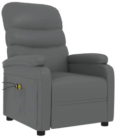 Poltrona de massagens elétrica couro artificial cinzento