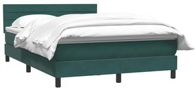 Box Cama primavera com Colchão Verde Escuro 140x210 cm Veludo