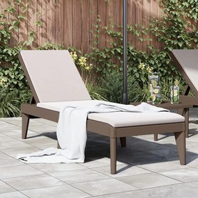 vidaXL Espreguiçadeira 186x60x29 cm PP castanho