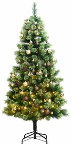 vidaXL Árvore Natal artificial articulada c/ 300 luzes LED+bolas 180cm